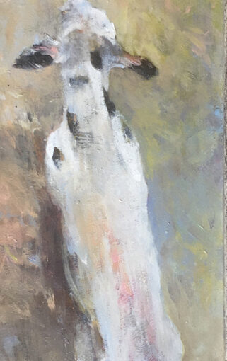 Kalf, olieverf / paneel, 25 x 11,5 cm. € 650