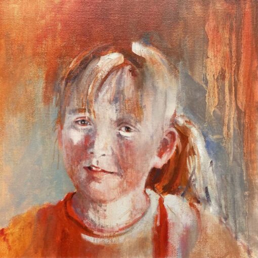 Portret meisje, olieverf / doek, 40 x 40 cm. € 2.100